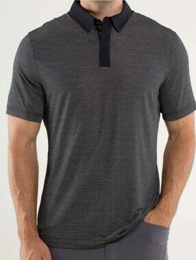 lululemon athletica Men's Charcoal Polo with Black Collar